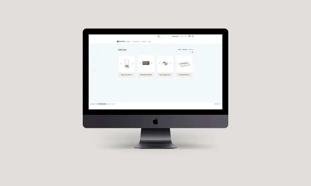 Desktop med webshop visning
