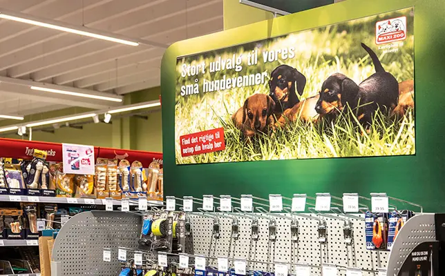 Maxi Zoo salgsdisplay materiale