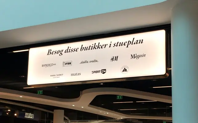 Wayfinder hængeskilt