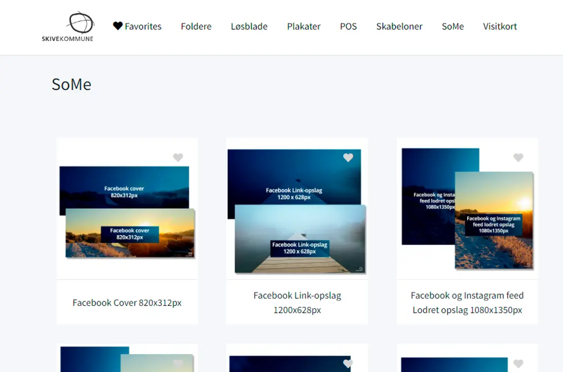 SoMe template brugerflade i Bording Central